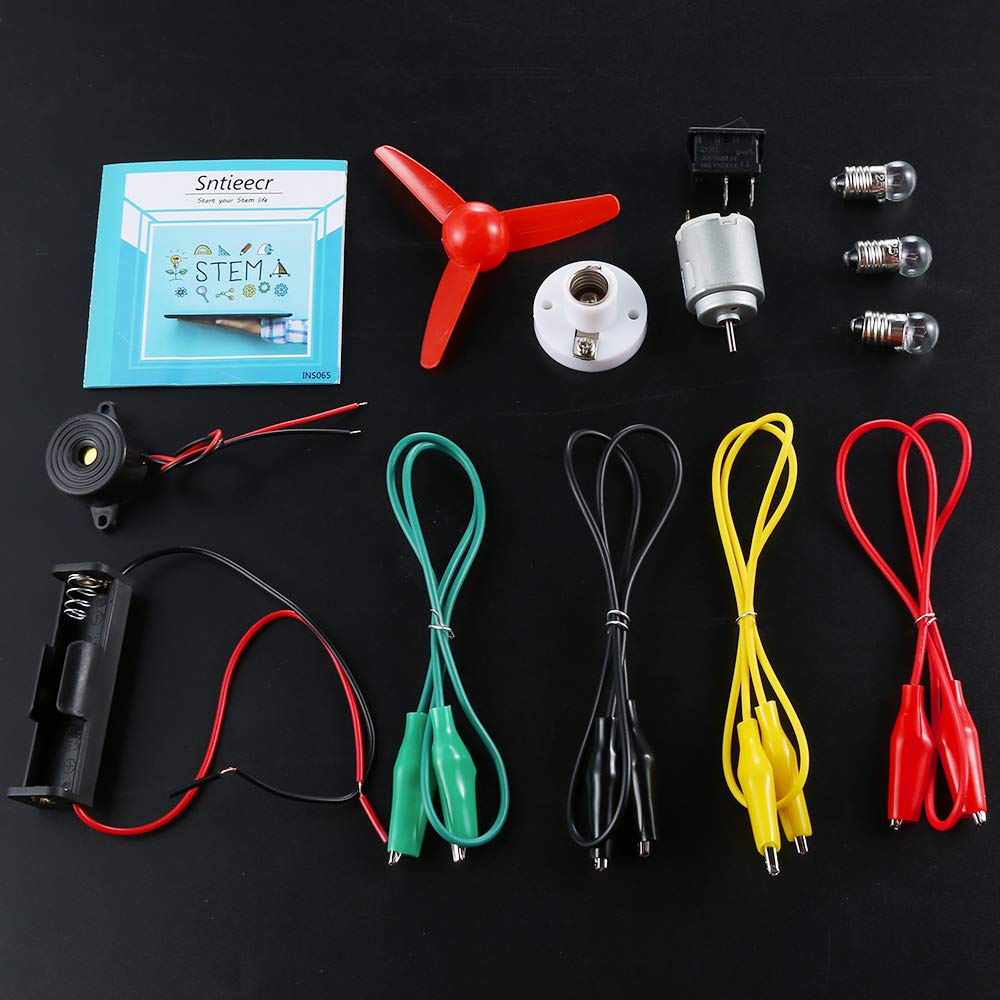 Sntieecr Electric Circuit Motor Kit, Dc Motor Kit with Small Electric Motor, Electric Circuit Kit for Kids, Educational Montessori Learning Kits for Kids DIY STEM Science Project