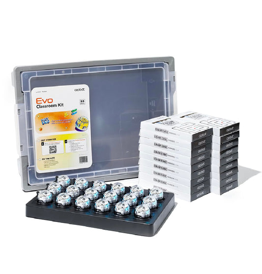 Ozobot Evo Classroom Kit (18 Bots): Professional STEM Education Set for Grades K-12, Includes 18 Robots, Charging Cradle, Color Code Markers, and Access to 700+ Lesson Plans for Teachers and Schools