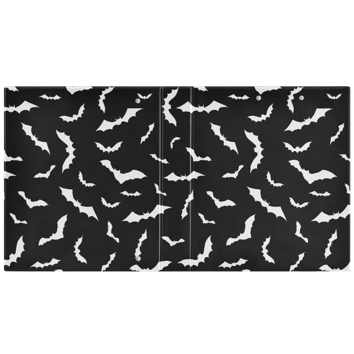 Halloween Bats Black Round Ring Binders 1.5 Inch 3 Ring Clipboard Binder for Office School Work Supplies File Folder Easy-Open 200 Sheet Capacity