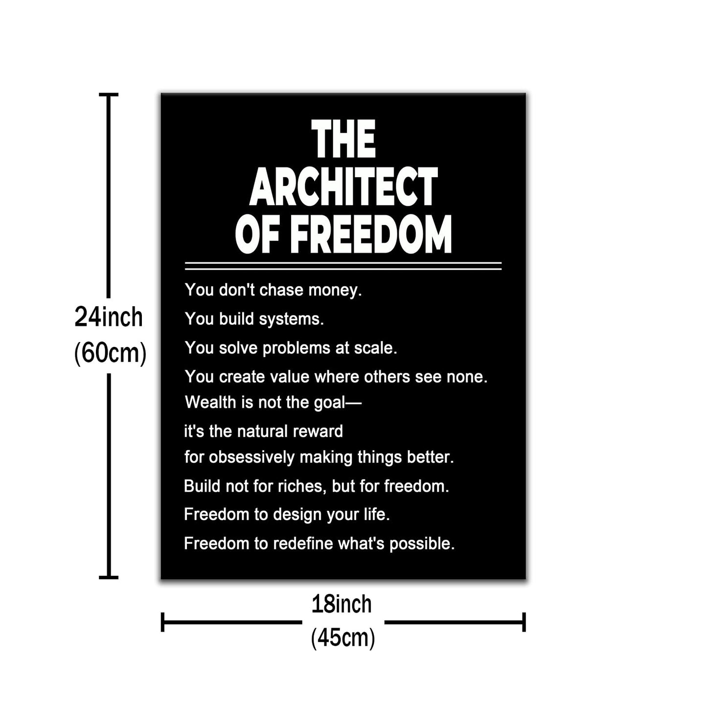 Inspirational Office Wall Art Classroom Motivational Wall Decor Office Poster Canvas Prints Affirmation Picture Painting Artwork for Modern Home Living Room Gym Stretched and Framed [18''Wx24''H]