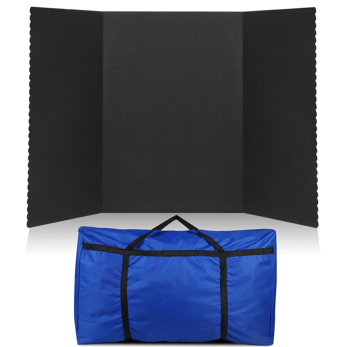 Paterr Trifold Poster Board with Storage Bag, Hook and Loop Fabric, Foldable 3 Panel Presentation Board for Science Fair and Exhibitions(Black,72 x 36 Inch)