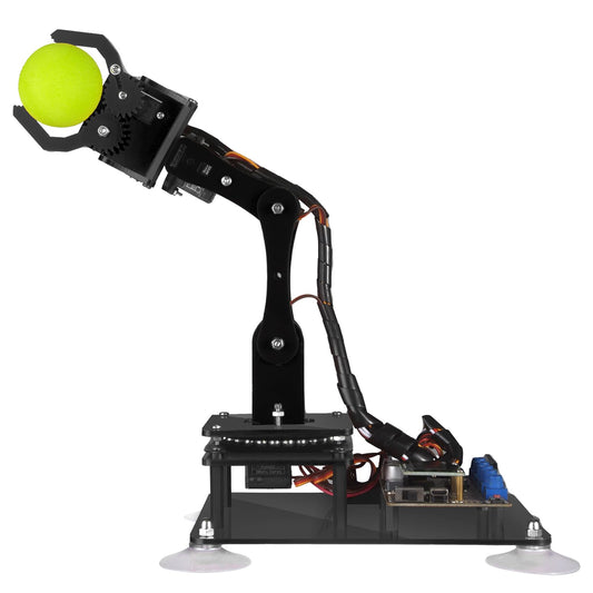 Adeept 5DOF Robotic Arm Kit Compatible with Arduino IDE, Programmable DIY Coding STEM Educational 5 Axis Build Robot Arm, Robot Starter Kit with OLED Display Processing Code and Tutorials - Black