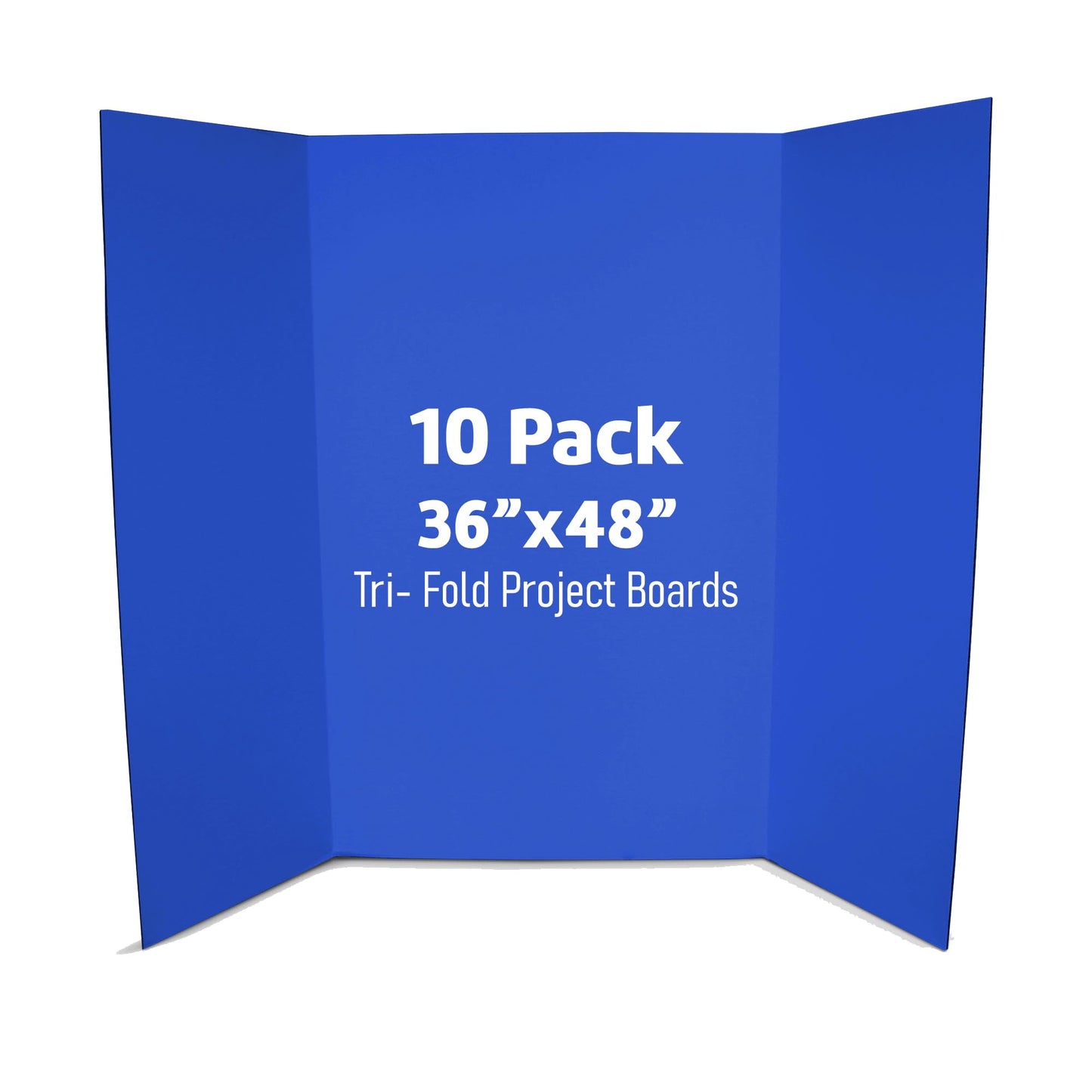Flipside Products 36” x 48” Project Boards for Presentations, Science Fair, School Projects, Event Displays and Trifold Picture Board, Proudly Made in USA - Blue - 10 Pack