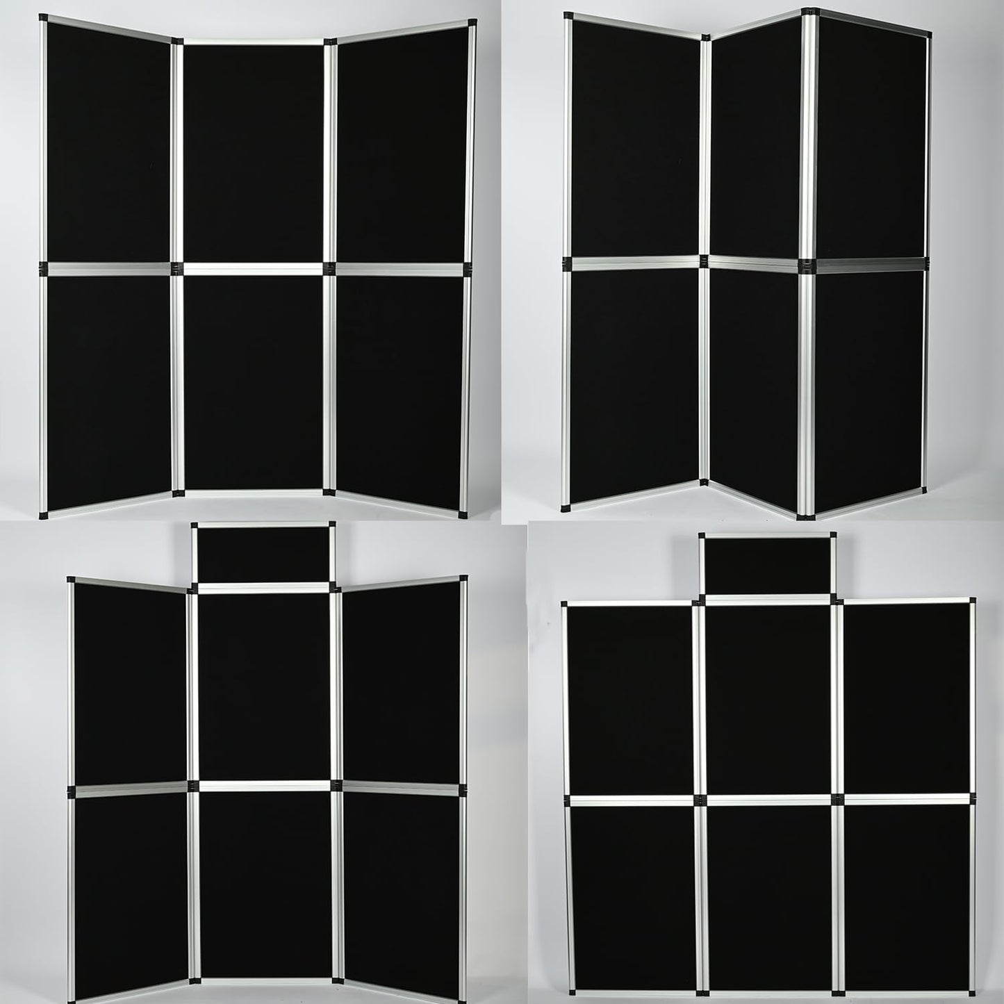 ISXACFF 6+1 Panel Trade Show Presentation Board, 82.6" H x 70.8" W Portable Display Panel System, Folding 6 Panels Exhibition Boards Single Sided Tabletop Display 6 Panels,Hook & Loop-Receptive Fabric