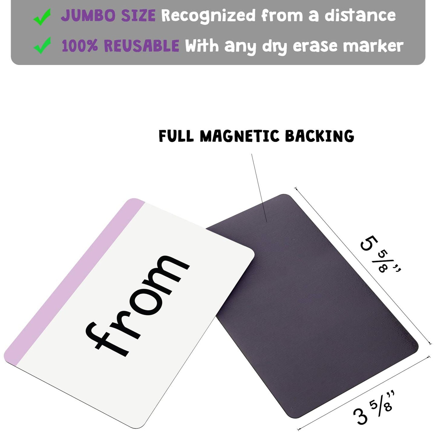 Attractivia 1st Grade Sight Words Magnetic Flash Cards(First Grade) - 41 Sturdy Large Dolch Cards for Literacy of Beginning Readers, Homeschool, Teachers and ESL