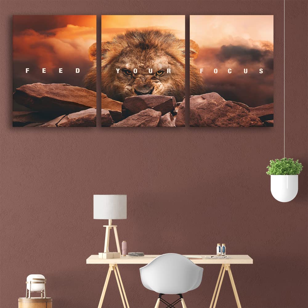 Inspirational Quotes Poster Framed Wall Art Motivational Canvas Painting Print Picture Wall Art Canvas Modern 3 Panels Canvas Prints Artwork for Home Office Decor Ready to Hang - 36" W x 16" H