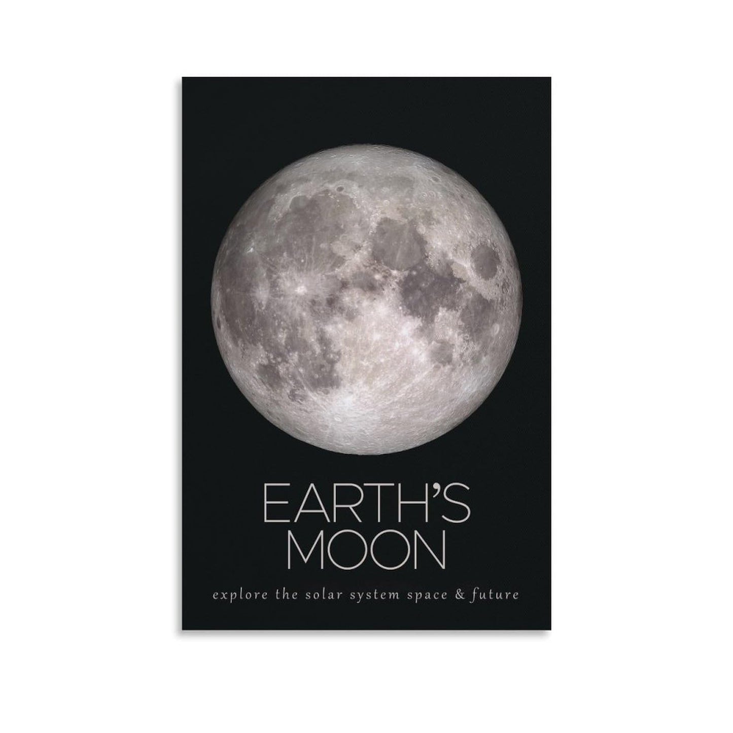 LGDSBHH Minimalist Earths Moon Solar System Canvas Wall Art - Educational Space Planet Poster - Science Classroom & Kids Bedroom Decor - 12x18 Inch (Unframed)