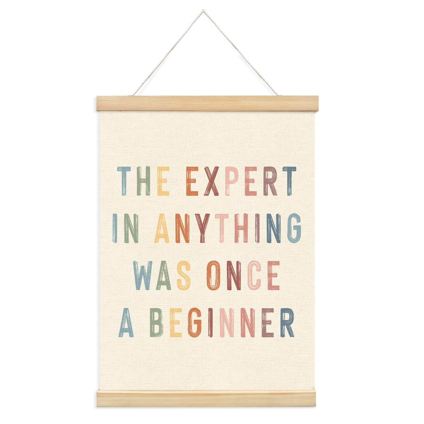 Lacama The Expert at Anything Was Once a Beginner Wooden Poster Hanger, Motivational Classroom Posters Hanger Frame, Inspirational Wall Art, Mental Health Decor for Classroom