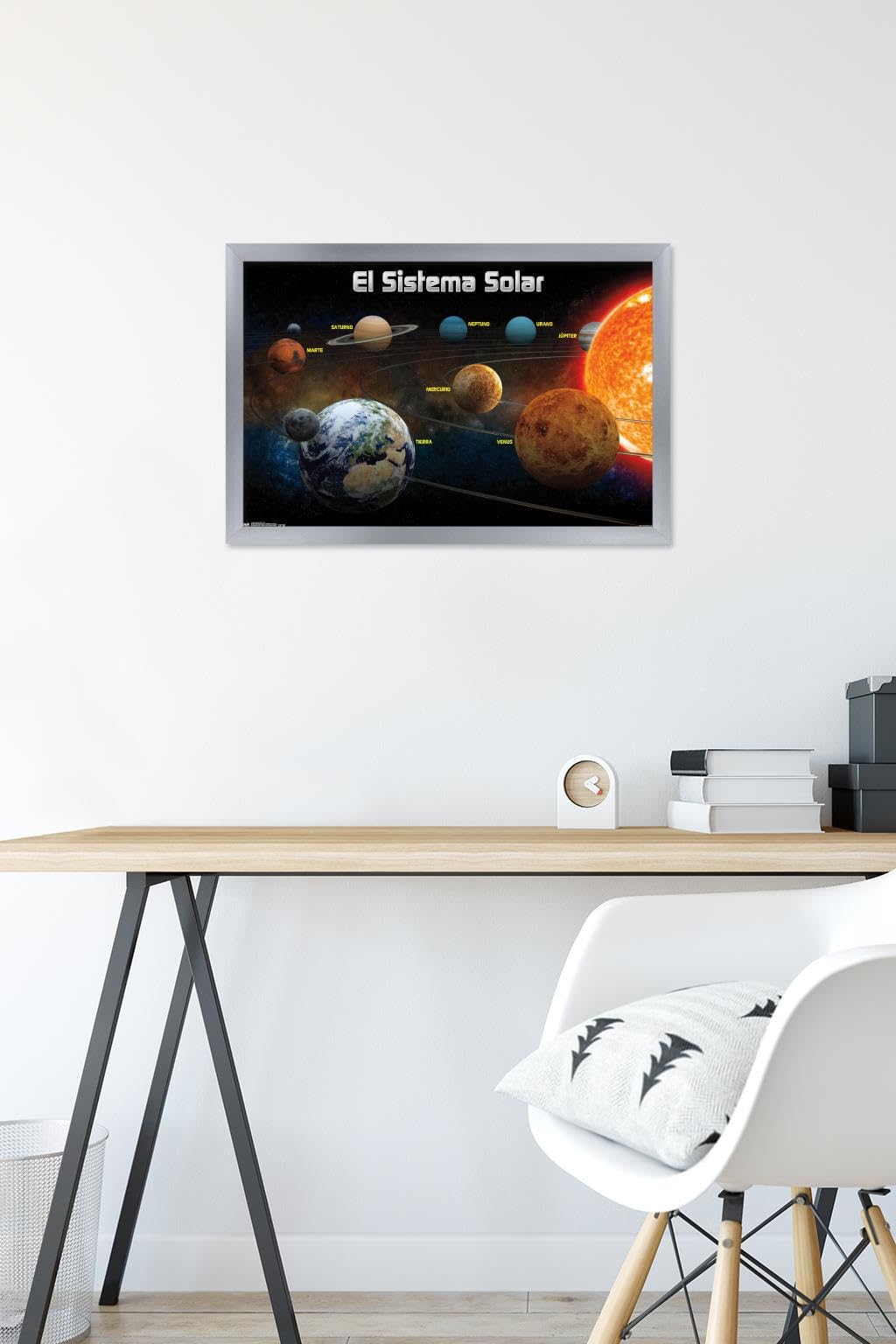 Trends International El Sistema Solar 2013 (Solar System) Wall Poster, 14.725" x 22.375", Silver Framed Version