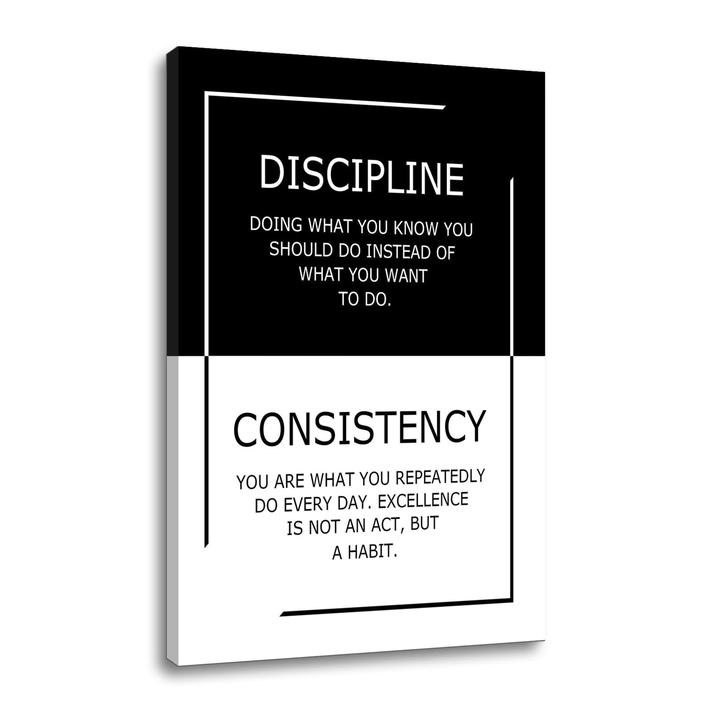 YSPCSUN Motivational Poster Discipline Consistency Success Quote Office Decor Painting Practice Inspirational Canvas Wall Art Prints Artwork for Modern Home Living Room Ready to Hang [24''Wx 36''H]