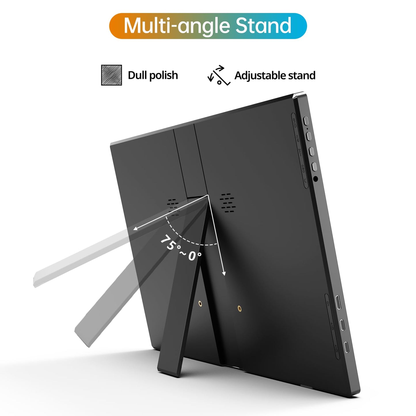 ForHelp 14 Inch Portable Monitor FHD1200P Ultra-Slim for Laptop Monitor, USB-C&HDMI Plug&Play,100% SRGB,Dual Speakers Extender Display. Built-in Stand,for Laptop,PC Phone Xbox PS4/5