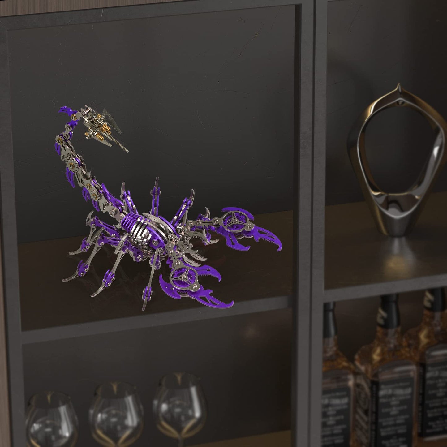 Metalkitor Scorpion 3D Metal Puzzles Kits for Adults Teens – 454 Pcs – Mechanical Assembly Models – 4 Hours to Build – Ideal for Gifts and Decorations (Purple)