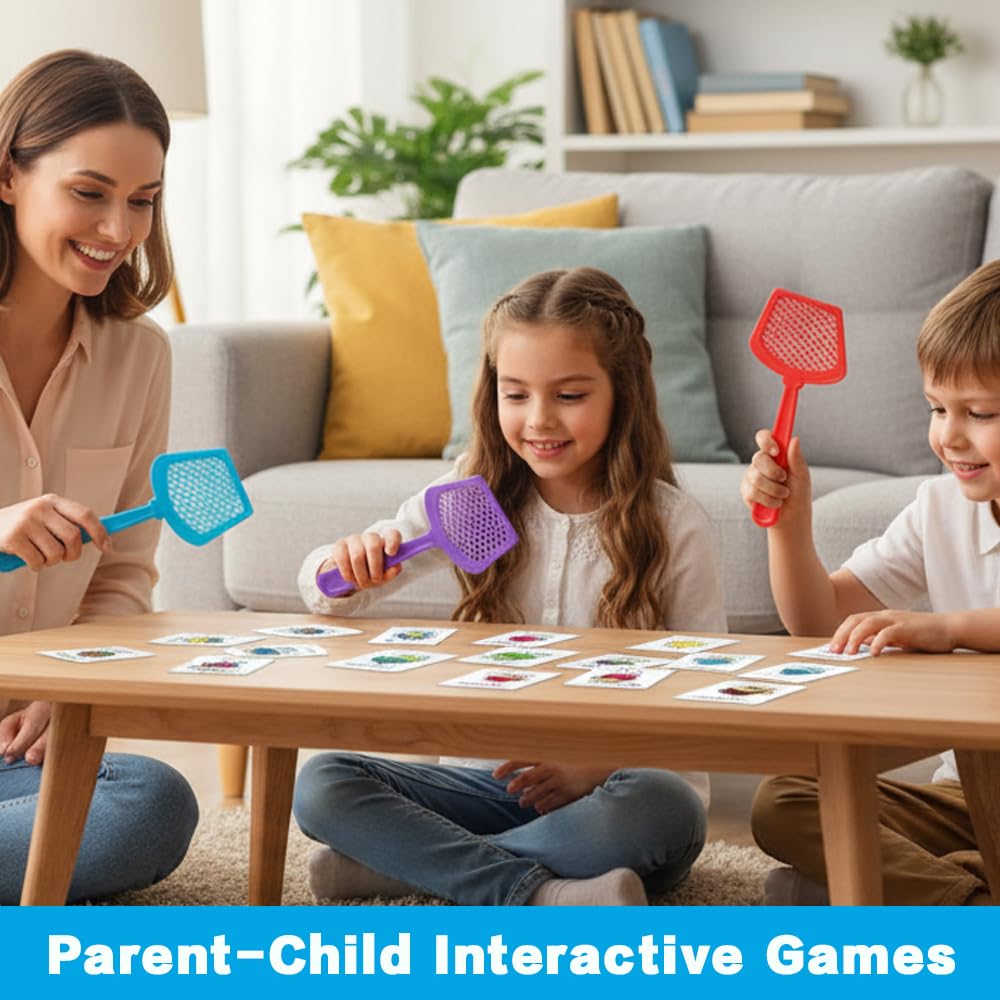 Spanish Sight Word Game for Kids |108 Educational Flash Words with 4 Fly Swatters, Interactive Learning Boards Games, Homeschool,Classroom Must Have, Teacher Supplies,Gifts for Boys and Grils