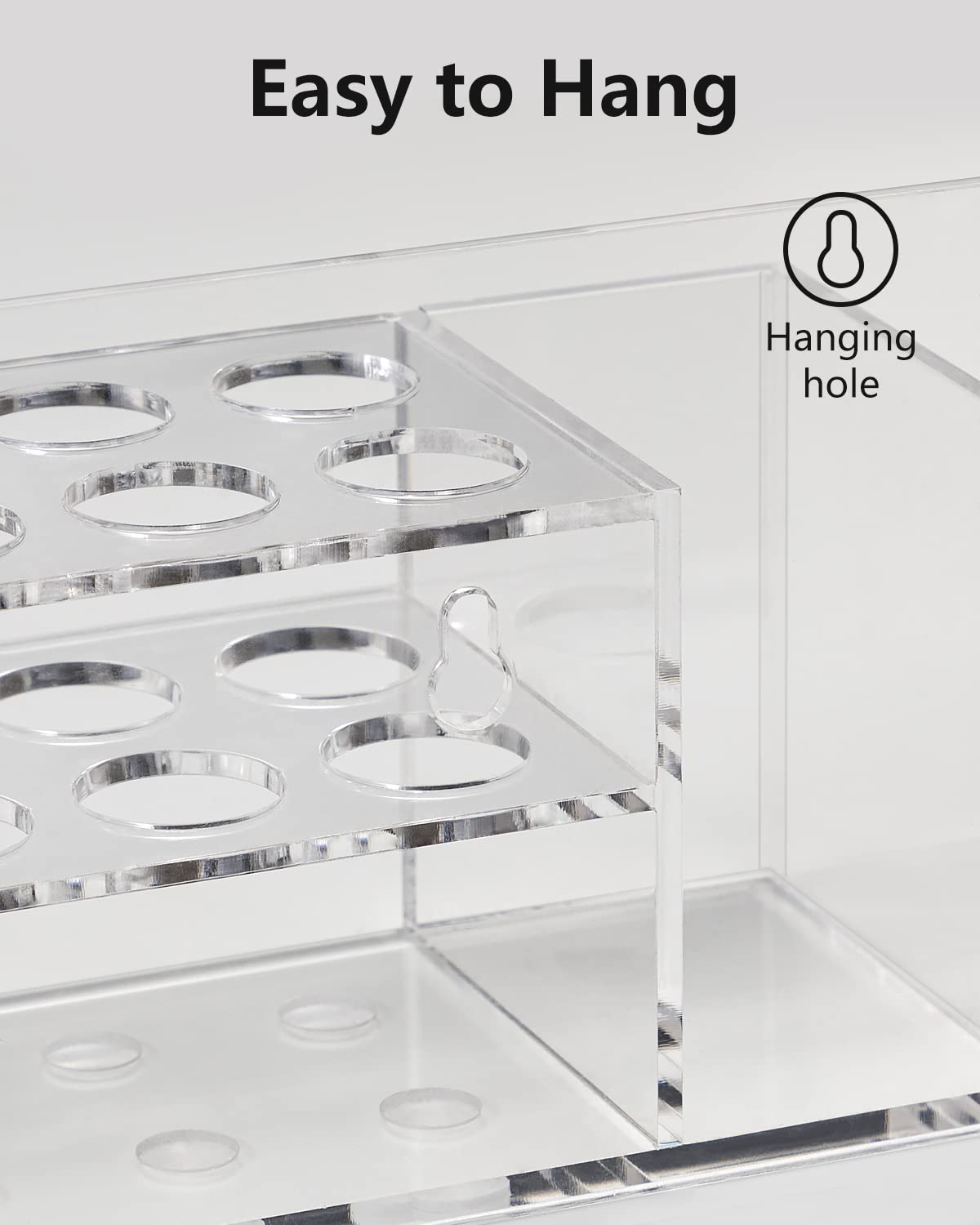 HBlife Acrylic Dry Erase Marker Holder Wall Mount, 10 Slots Whiteboard Marker Holder for Office, School and Home, Marker, Eraser and Whiteboard Cleaner Not Included, Clear