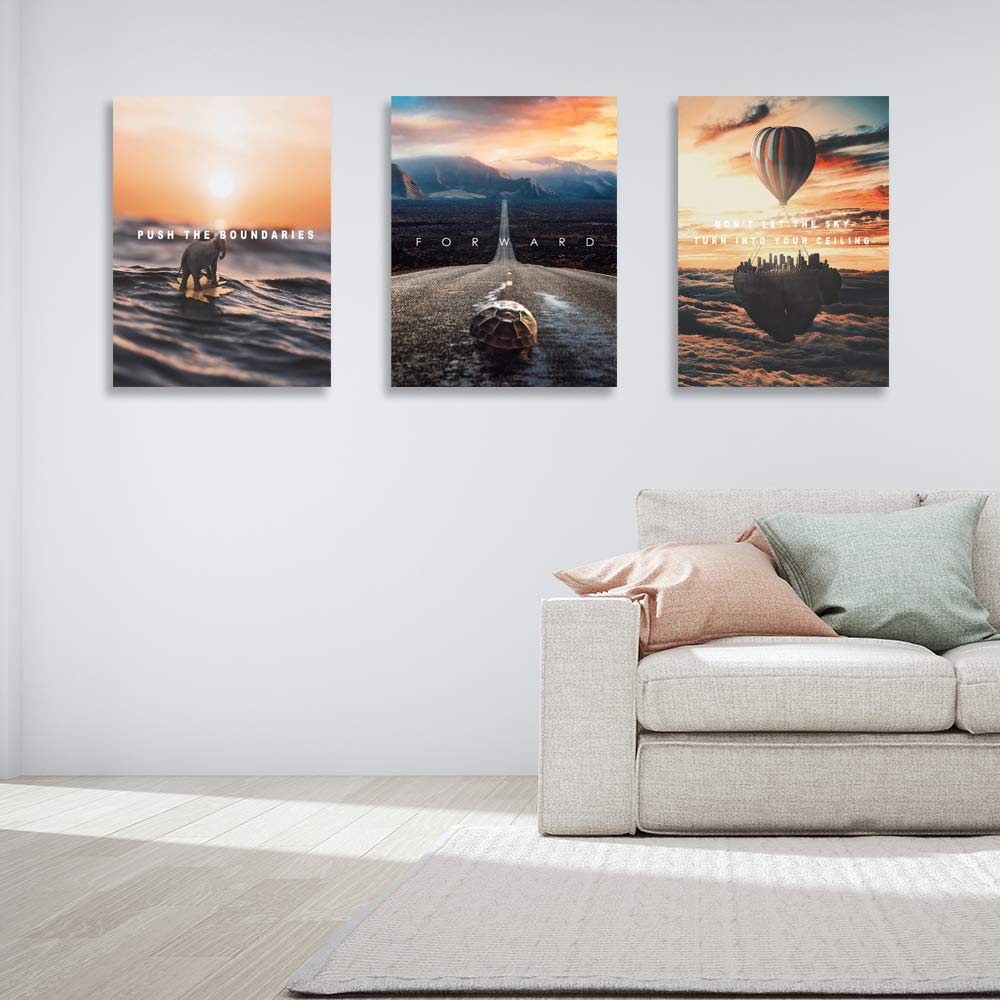 Halioyo Motivational Posters Canvas Painting Inspirational Wall Art Entrepreneur Quote Office Wall Decor Picture Artwork for Living Room Bedroom Home Decoration,12inch x16inch x3pieces