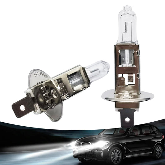 gunhunt Halogen Bulbs H1-55W, 12V Quartz Lamp, Ultra-bright Low/High Beam, 2 PCS, Warm White Light