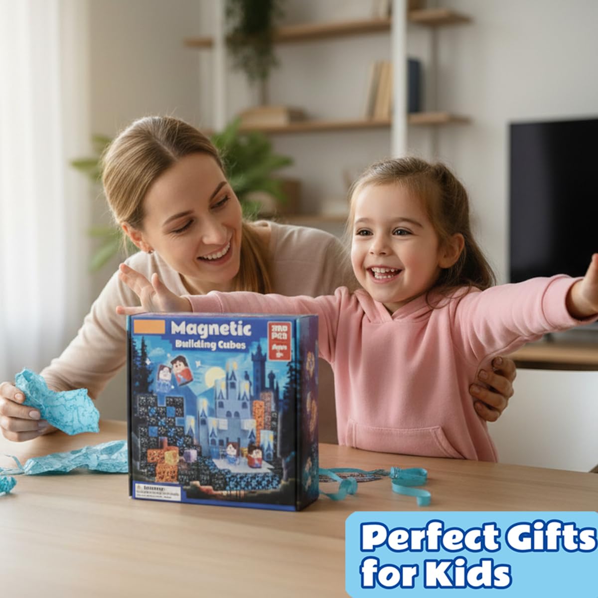 shoplease Magnetic Building Cubes for Kids, 200 Pieces, Building Blocks Set, Ages 3+, STEM Educational Toy Set