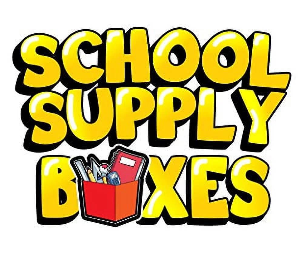 Back to School Supply Box Grades K-5 - School Supply Boxes - 32 Piece School Supplies Kit Includes Markers, Crayons, Pencils, Scissors, Folders, Glue Sticks, Notebook, and Composition Book