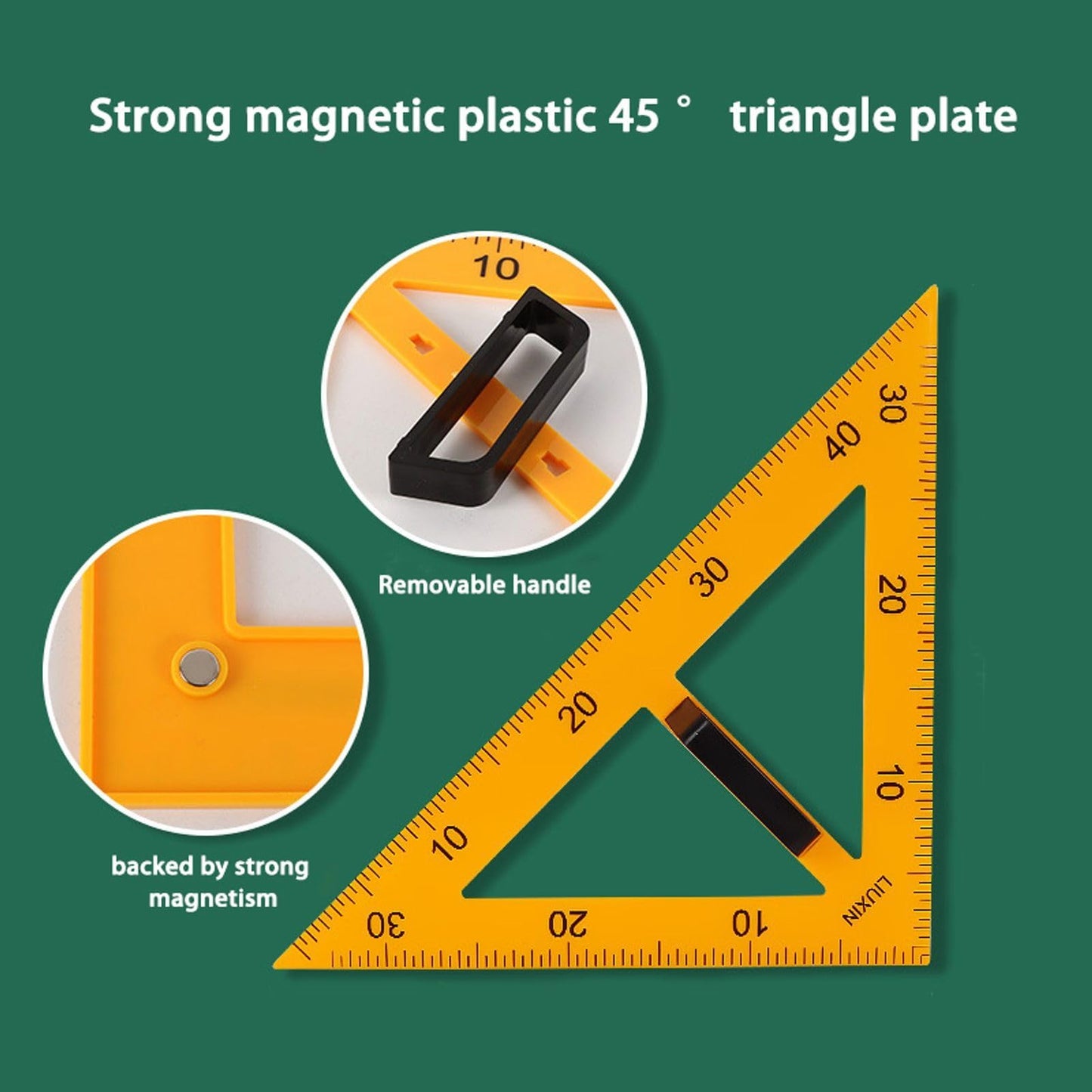 Magnetic Geometry Tool, School Supplies Protractor Compass Set, Teacher Board Protractor Multi Purpose Kit, Math Tool Teaching Aidsprotractor Set, 5 Pcs