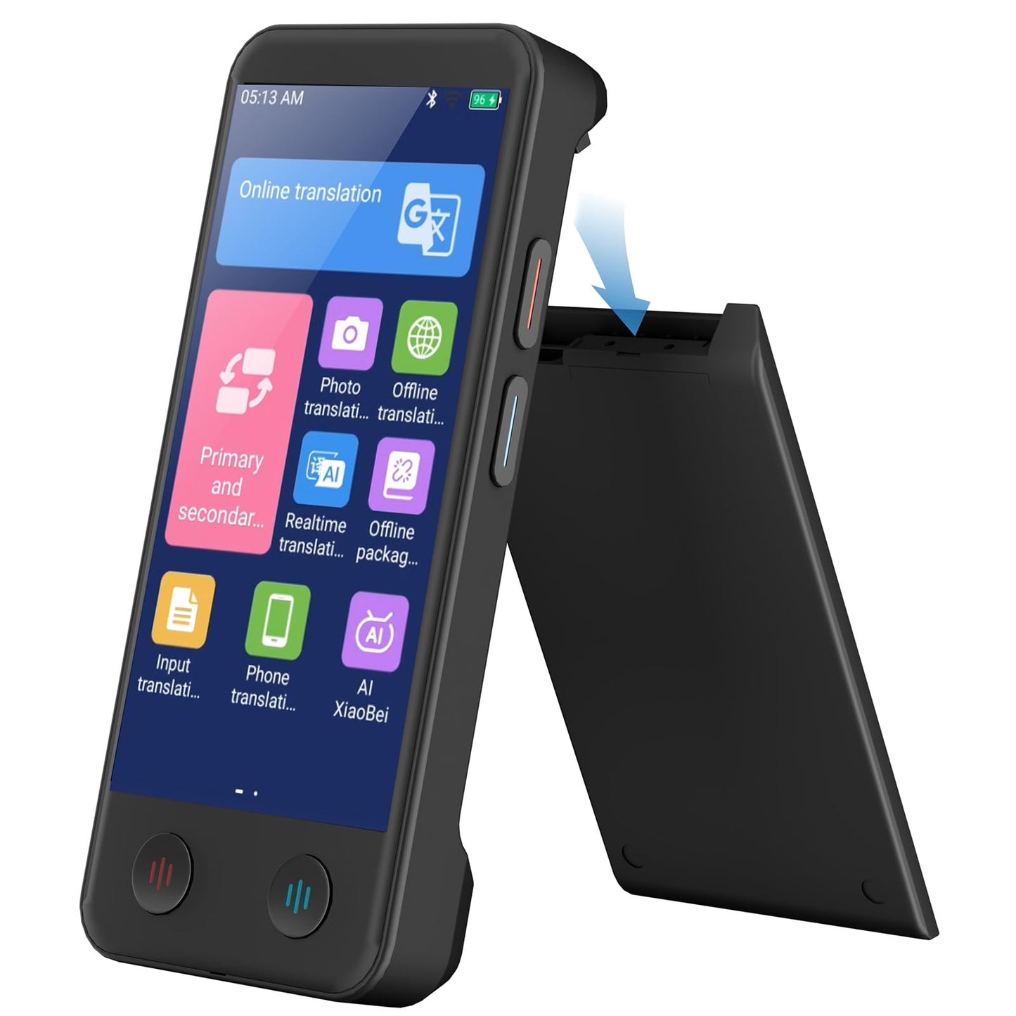 iTour Detachable Language Translator Device, Upgraded Instant Voice Translator, Real Time Dual Screen AI Translator with 139 Languages, Online & Offline & Photo & Group Chat & Text Translation