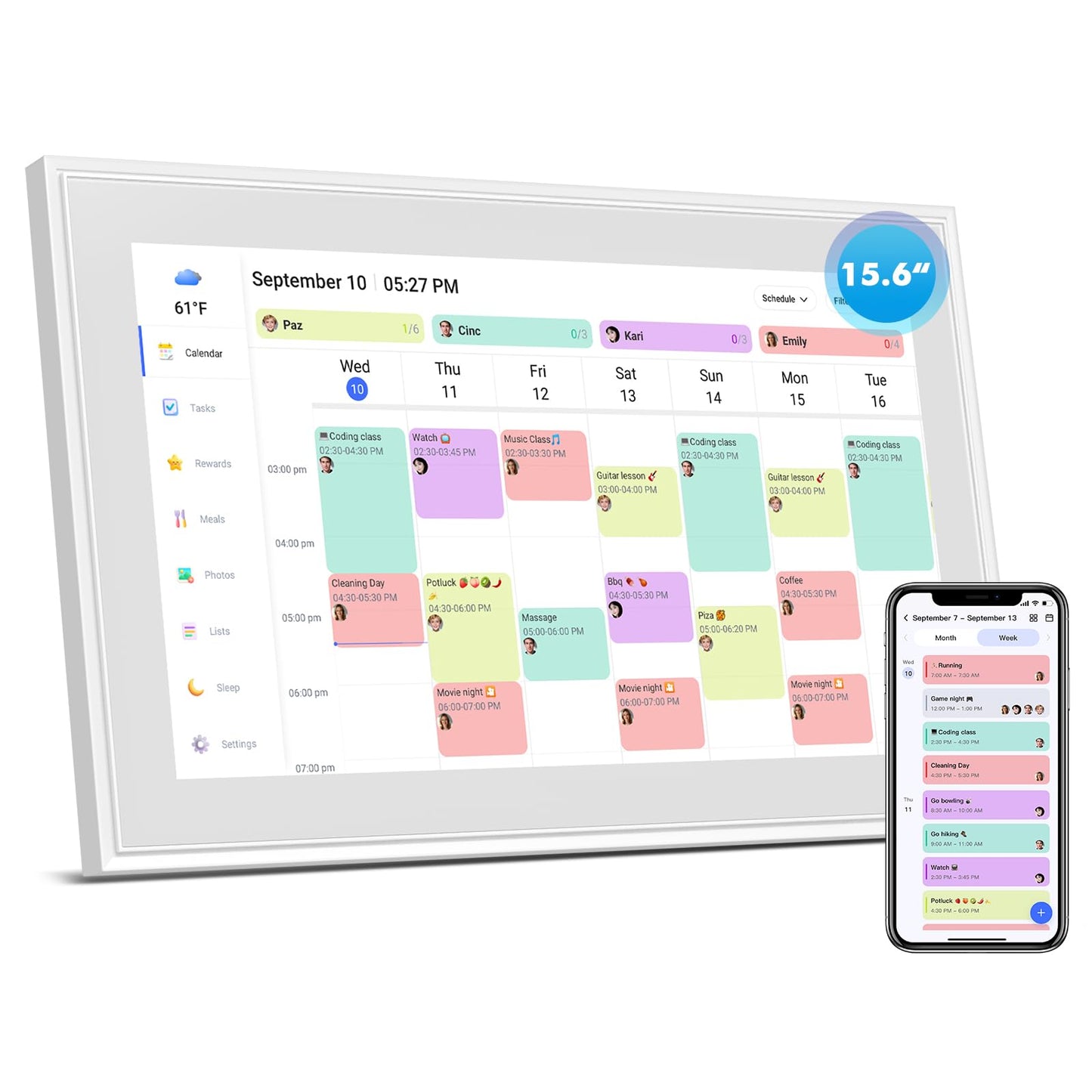 15.6 Inch Digital Wall Calendar Touch Screen Smart Electronic Calendar