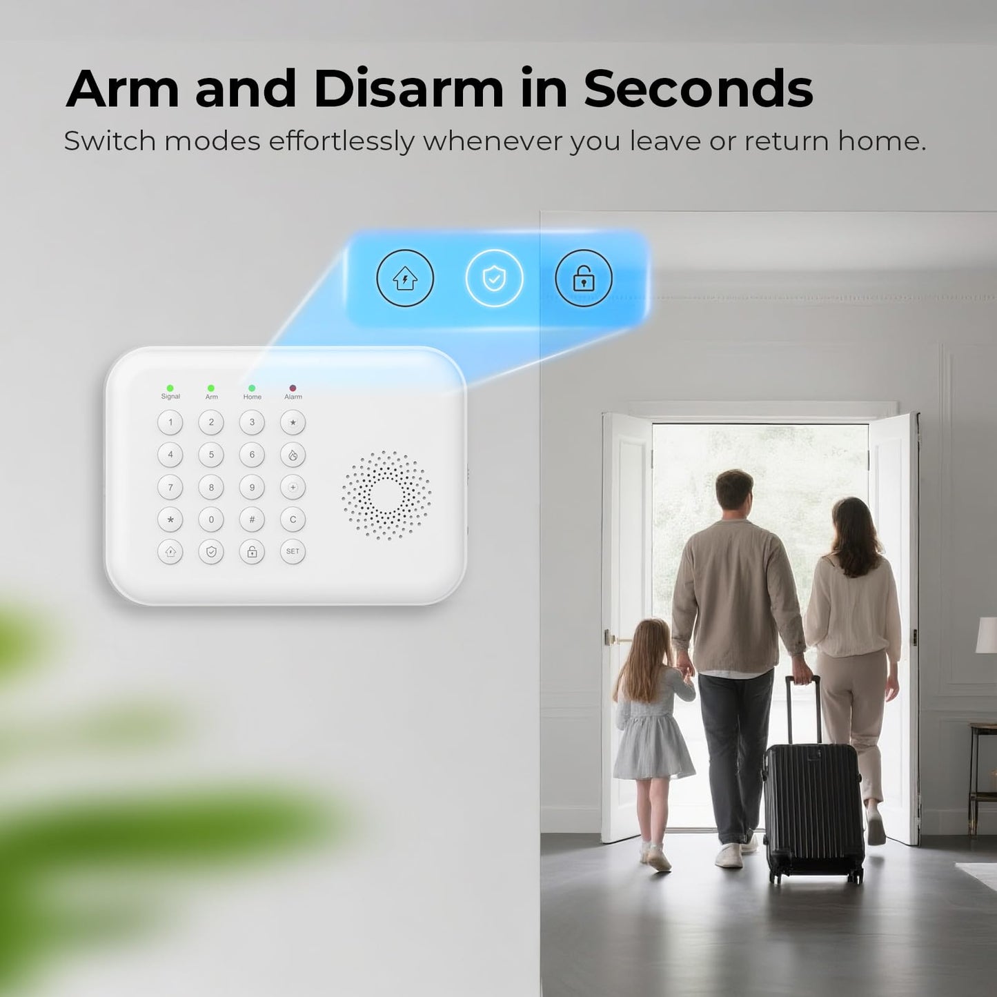Hapippofa Wireless Home Security System, 8-Piece DIY Kit, No Monthly Fees, WiFi & 4G, Instant App Alerts, Works with Alexa & Google, Door Sensors, Motion Detection, Remote Control