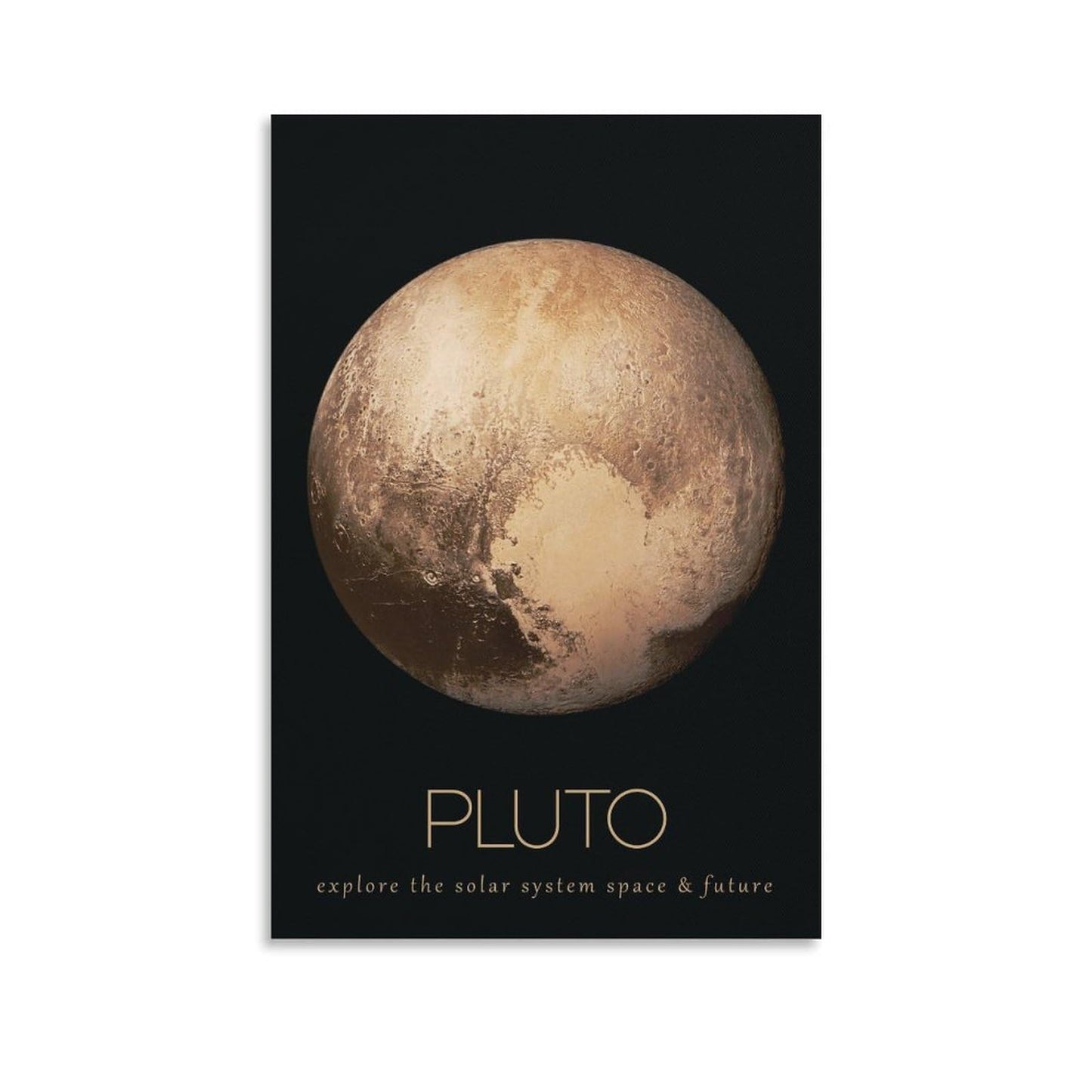 LGDSBHH Minimalist Pluto Solar System Canvas Wall Art - Educational Space Dwarf Planet Poster - Science Classroom & Kids Bedroom Decor - 12x18 Inch (Unframed)