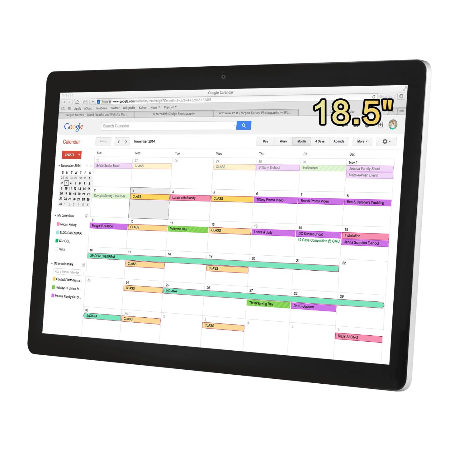 TouchWo 15.6 to 27 inch Touchscreen Digital Calendar & Wall Planners, Smart Whiteboard Calendar for Chore Chart & Work Schedule, Built in Speakers and Camera, Include Wall Mount & Desk Stand (18.5-inch)
