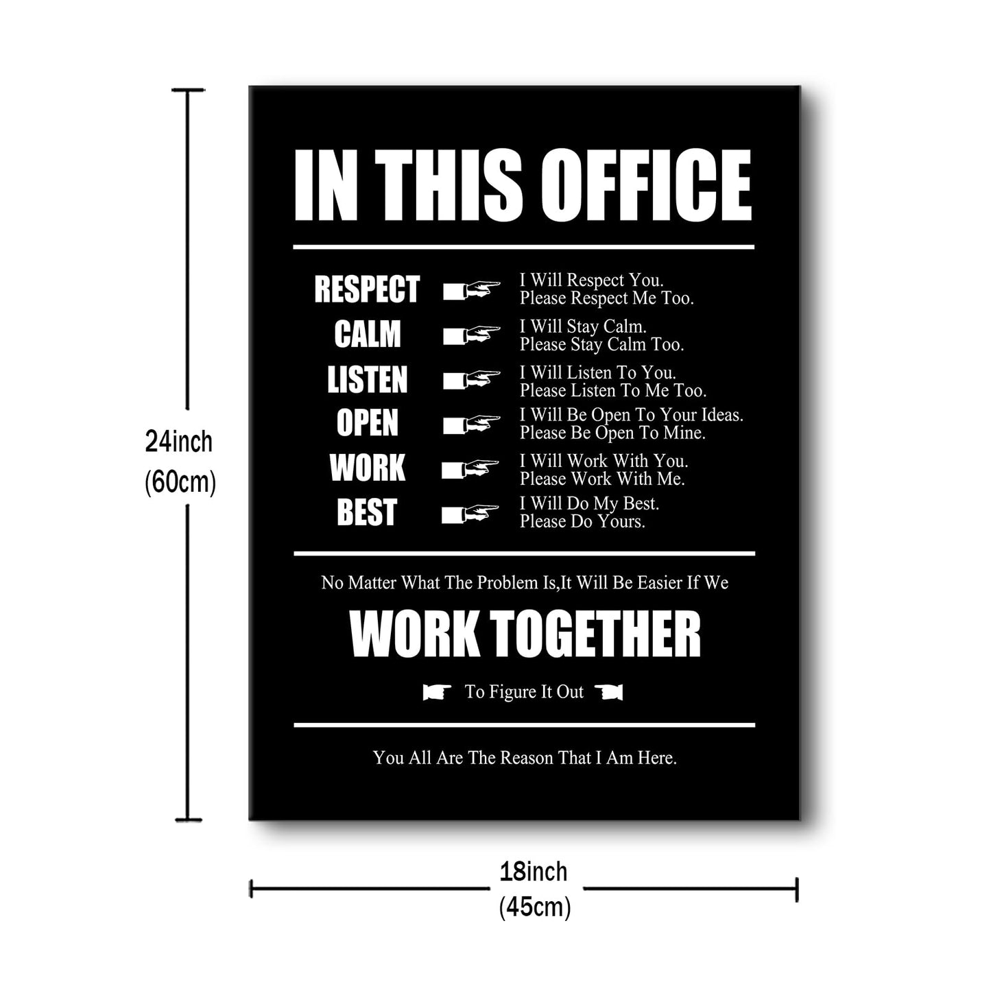 Inspirational Canvas Wall Art Motivational Posters In This Office Print Artwork Positive Entrepreneur Quotes Painting Office Wall Decor Living Room Framed [18''Wx 24''H]