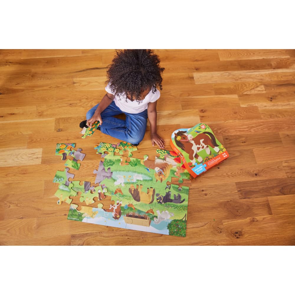 Crocodile Creek Jigsaw Puzzle, 36 Piece for Kids 3 Years and Up, Heavy-Duty Shaped Box for Storage, Finished Puzzle Size 18 x 24 inches, Pretty Ponies