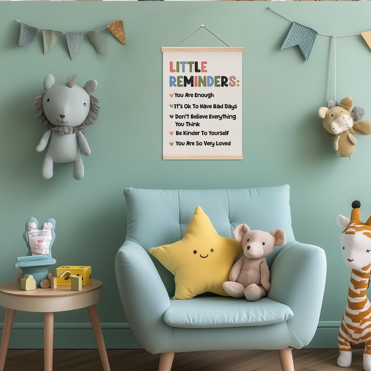 Inspirational Poster Hanger, Positive Affirmations Wall Decor, Educational Posters Wall Art Wall Hanging Banner Classroom Bedroom Nursery Home Living Room Counseling Psychologist Office Decor