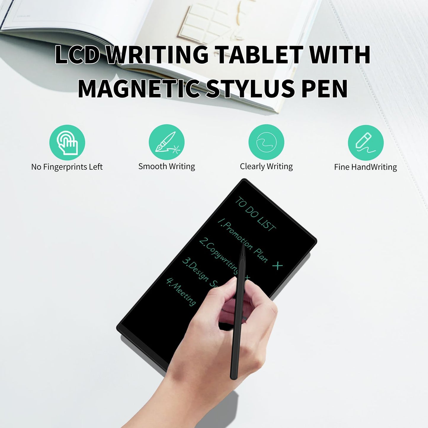 LCD Writing Tablet for Adult: Double-Sided 6.5&6 Inch Mini Full Screen Drawing Board Reusable Digital Notepad Portable Use in Home School Office