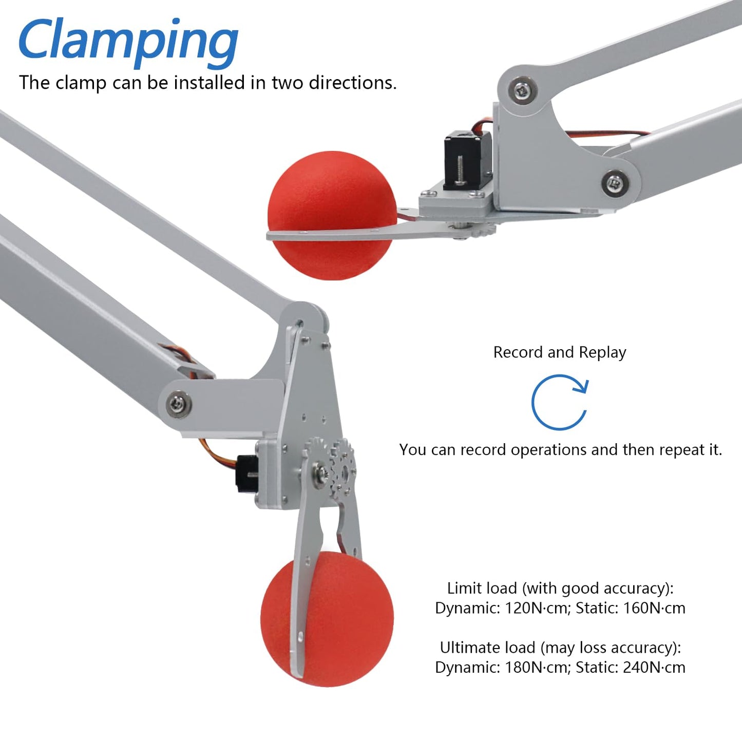 Freenove Robot Arm Kit for Raspberry Pi, High Accuracy, Stepper Motor, Metal Structure, Clamping Mode, Drawing Mode, Record and Replay, App Control (Raspberry Pi NOT Included)