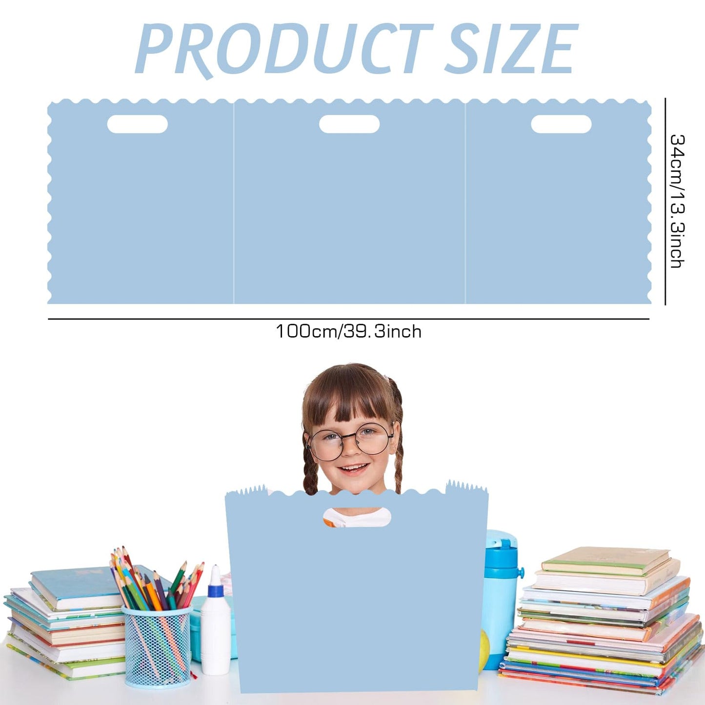 Whaline 24 Pcs Student Desk Privacy Boards Blue Classroom Desk Divider Shield Privacy Panel Folders Screen Partition for School Teacher Student Test Supplies