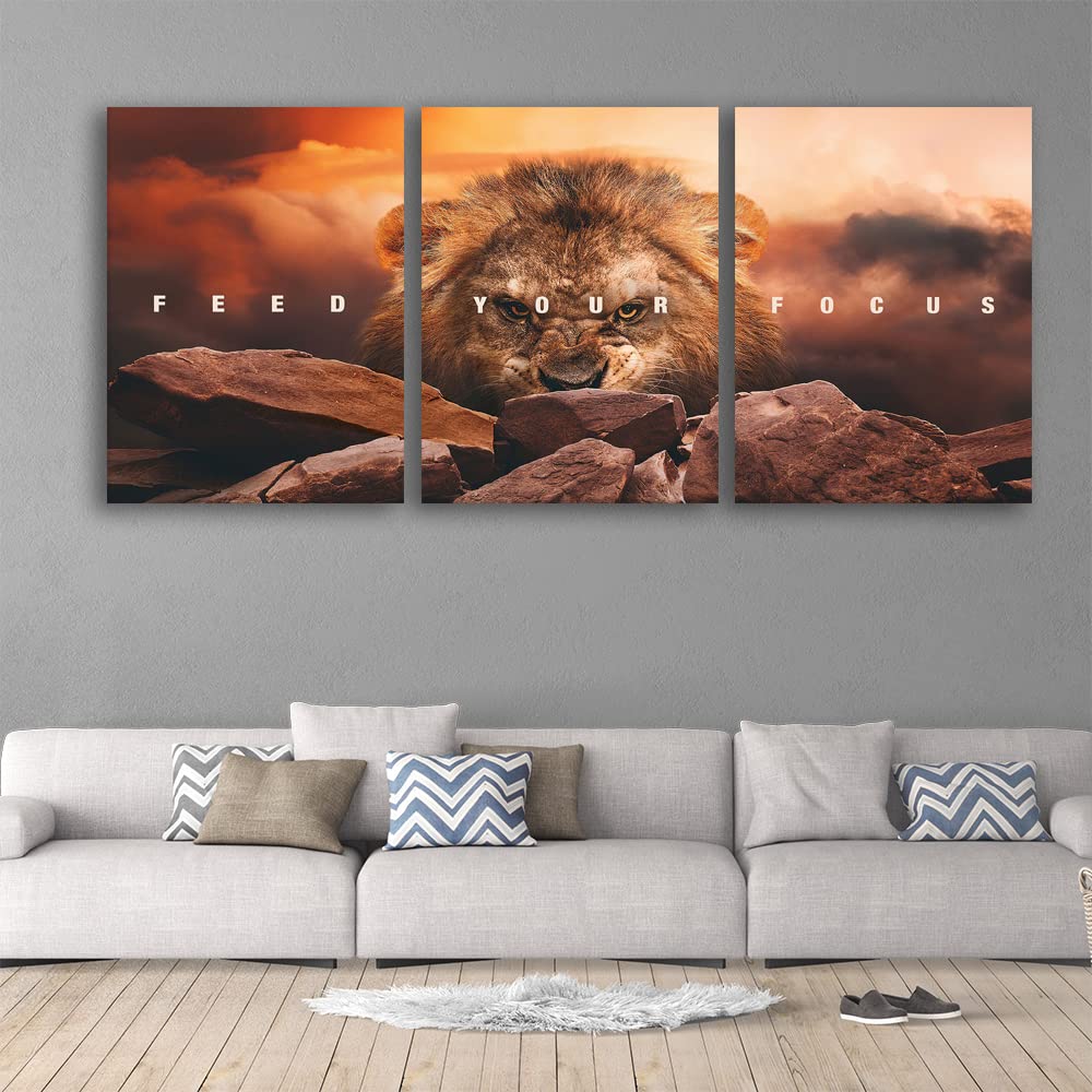 Inspirational Quotes Poster Framed Wall Art Motivational Canvas Painting Print Picture Wall Art Canvas Modern 3 Panels Canvas Prints Artwork for Home Office Decor Ready to Hang - 36" W x 16" H