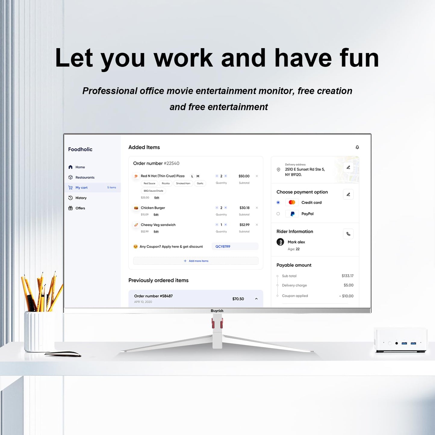 BUYRICH 27 Inch Computer Monitor 100Hz IPS FHD 1080P,Built-in Speakers, Frameless Gaming Monitor with FreeSync/G-Sync Compatible, HDR10, HDMI/DP Ports, VESA Mount, Tilt Adjustable