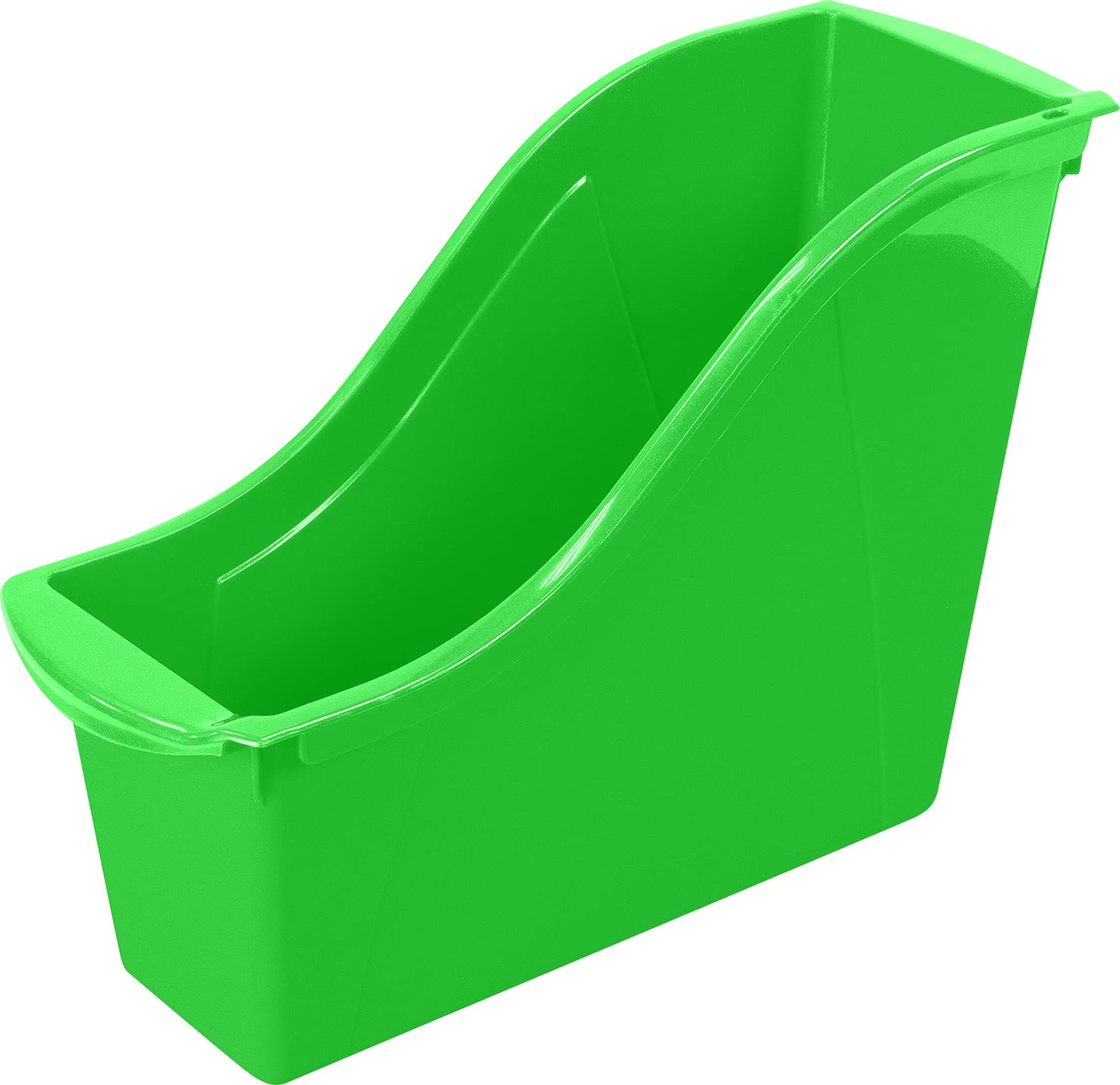 Storex Small Book Bin – Interlocking Plastic Organizer for Home, Office and Classroom, Green, 6-Pack (71111U06C)