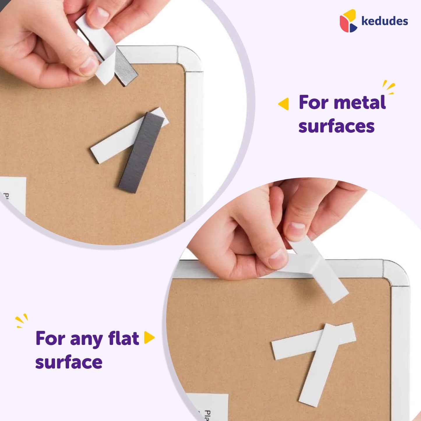 kedudes 11x14 Magnetic Dry Erase White Board - Mini Refrigerator Whiteboard Set - Lightweight Small Personal Memo Boards with 6 Markers - Smooth Surface and Eraser Caps - Fridge and Wall Mountable