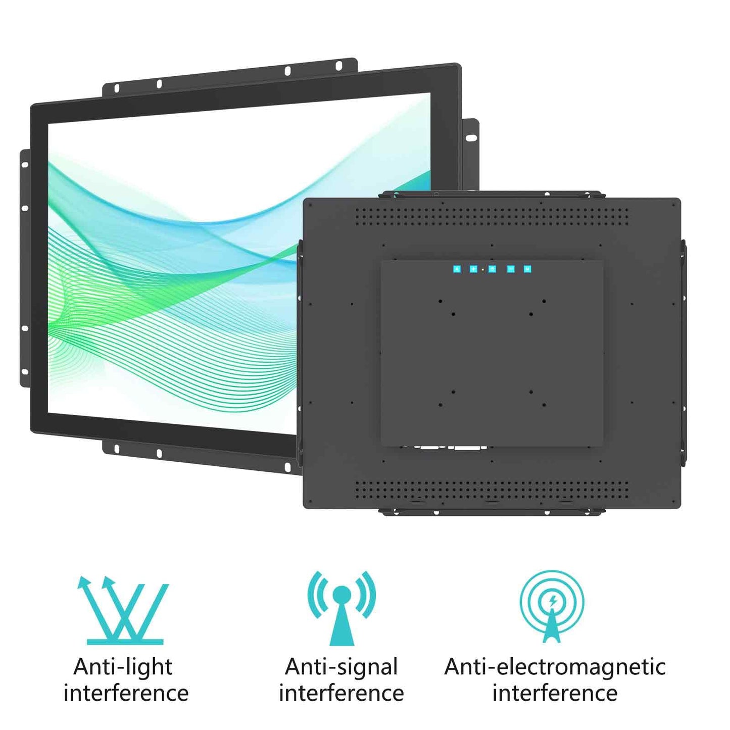 Senisway 17" Industrial Touch Screen Monitor Open-Frame Design with IP65 Waterproof Surface, 10-Point Capacitive Touch, IK08, 1280x1024 for Kiosk, Automation and Digital Signage.