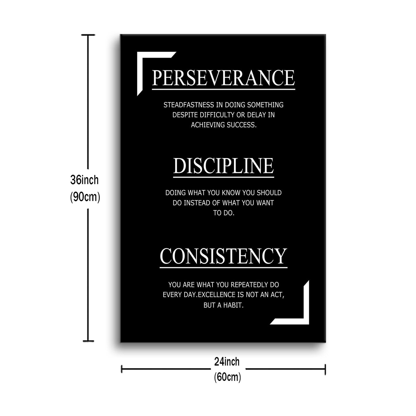 Perseverance Discipline Consistency Success Poster Print Motivational Picture Painting Inspirational Canvas Wall Art for Modern Office Bedroom Living Room School Wall Decor Ready to Hang [24''Wx36''H]
