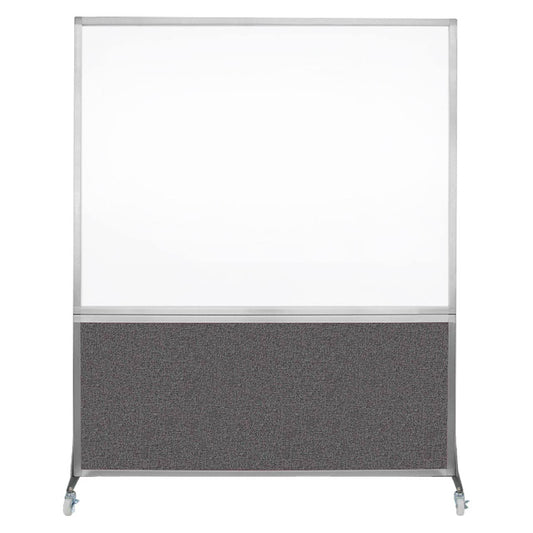DivideWrite Mobile Whiteboard | Double Sided Dry Erase Board | Portable Office Cubicle Partition | Display for Classrooms, Conference Rooms, Meeting Areas and More | Charcoal Gray 5' Wide X 6' Tall