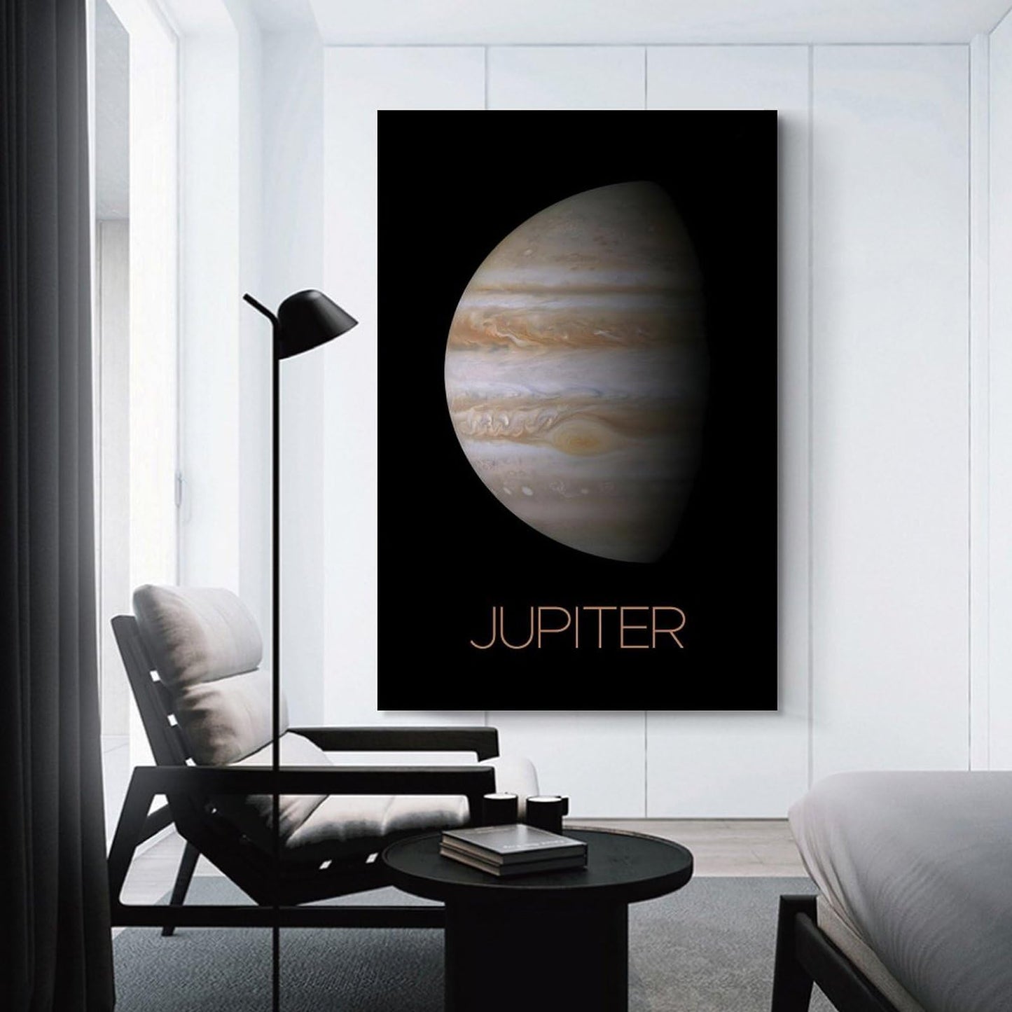 XIAOLOUTINYU Solar System Canvas Wall Art - Jupiter Planet Space Poster for Kids Room Bedroom Classroom, STEM Educational Astronomy Decor, Science Gift for Boys Girls Teens, 12x18 Inch Unframed