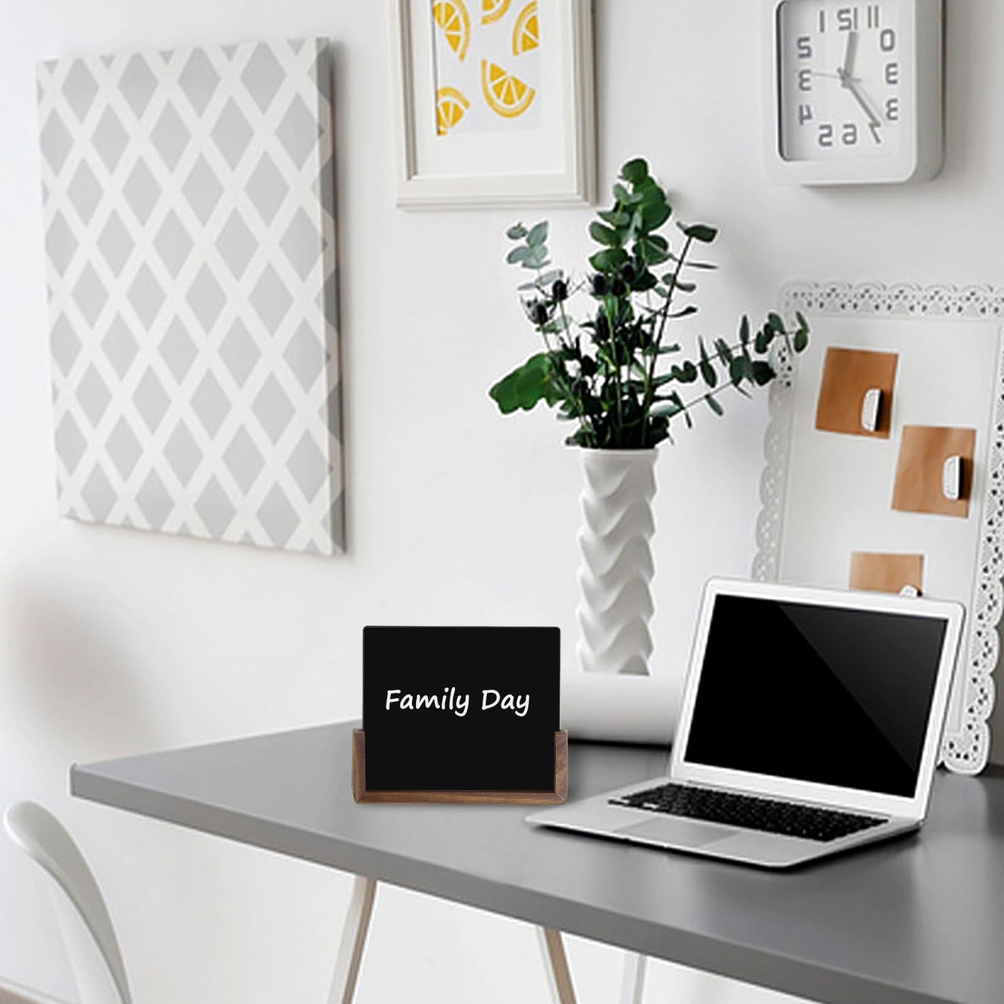 Desktop Glass Whiteboard with Walnut Wood Base,Small Dry Erase Board, Black Writing Note Pad, Desk White Board,Glassboard for Tabletop Display(Walnut Base,Glass)