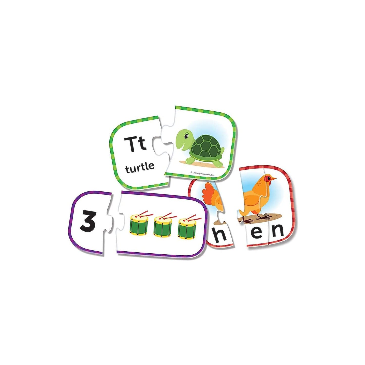 Learning Resources Preschool Puzzle Cards, ABCs, Counting & 3-Letter Words, Ages 3+