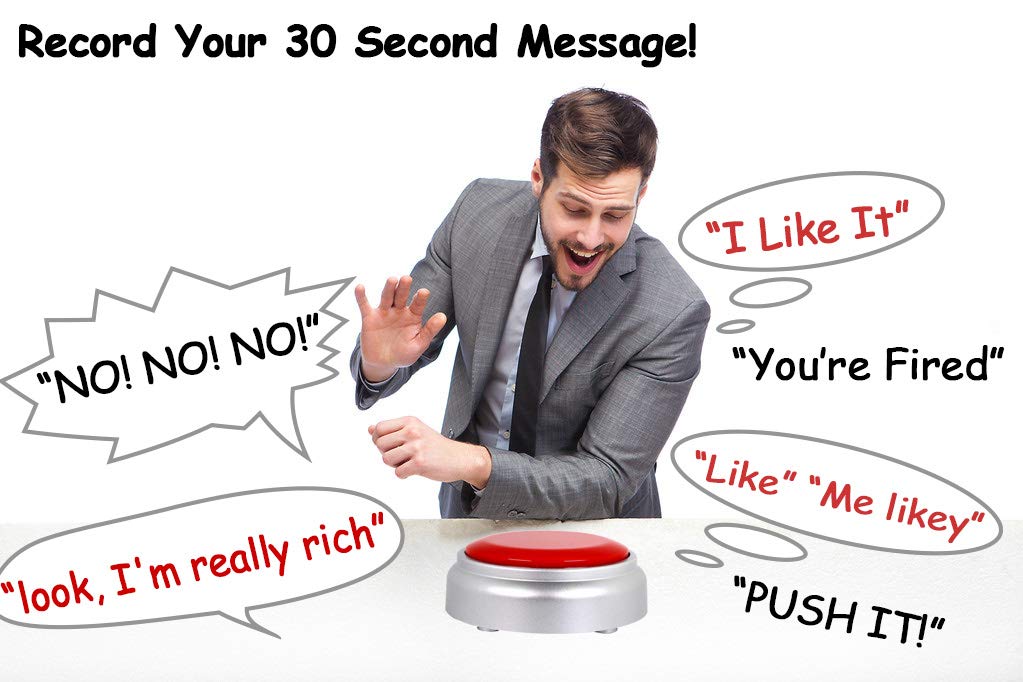 Cover 30 Seconds Answer Buzzers Recordable Talking Button Easy Button Record Button Toy Gift Answer Buzzers (RED+Silver)