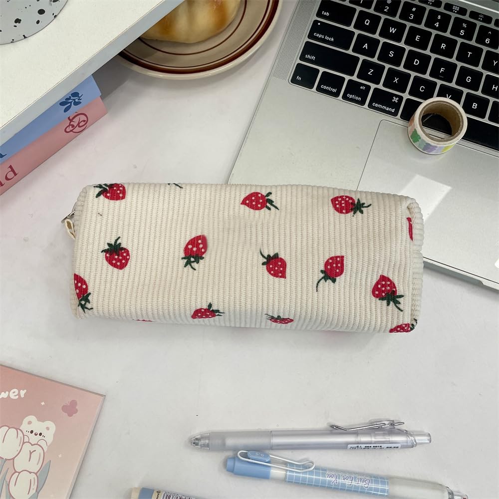 Cute Pencil Case Aesthetic Student Pencil Pouch Coin Pen Pouch Cosmetic Bag Office Stationery Organizer For Kids Teen School (Flowers-M)