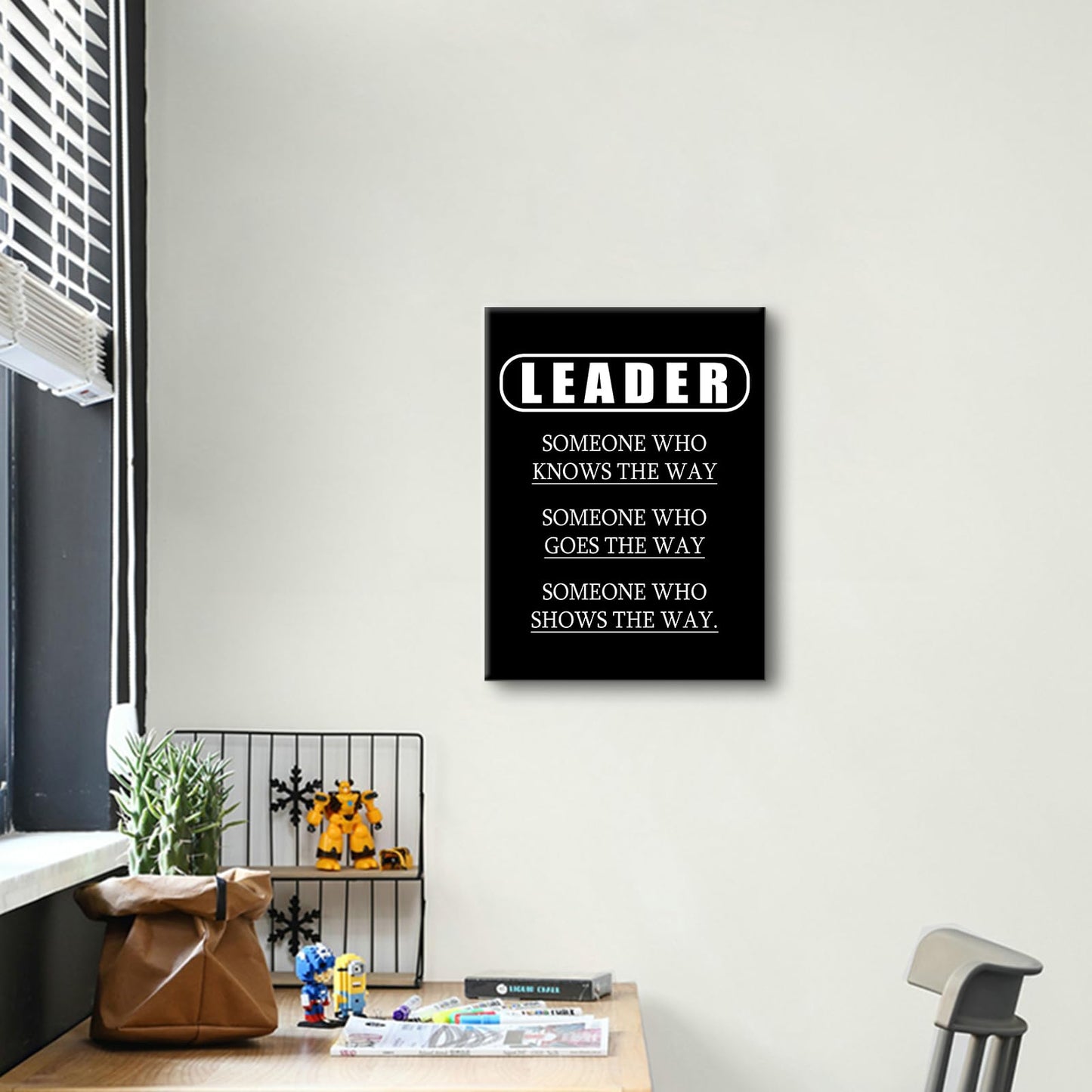 Motivational Canvas Wall Art Leader Entrepreneur Quotes Poster Print Inspirational Pictures Painting for Office Class Room School Wall Decoration Stretched and Framed [18''Wx24''H]