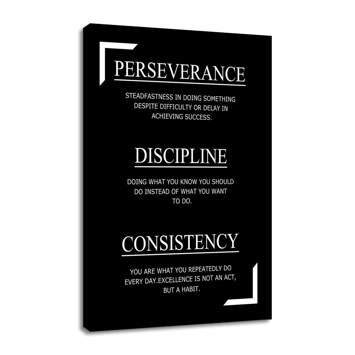 Perseverance Discipline Consistency Success Poster Print Motivational Picture Painting Inspirational Canvas Wall Art for Modern Office Bedroom Living Room School Wall Decor Ready to Hang [24''Wx36''H]