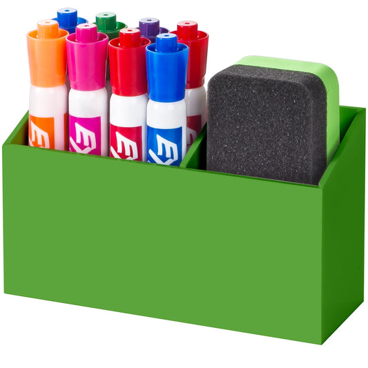 BEYGORM Magnetic Dry Erase Marker Holder for Whiteboard,Non-slip Acrylic Magnet Pen Holder for Fridge Refrigerator,Locker Organizer for Work,Locker Accessories,Pencil Cup for Desk(Green)