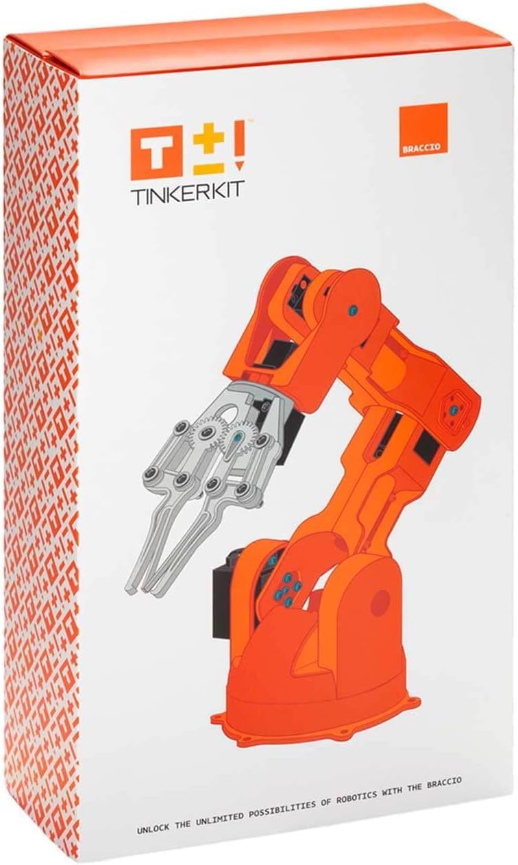 Arduino TinkerKit Braccio [T050000] – Fully Operational Robot Arm with Adjustable Configurations, 5V 4A Power Supply Included, High-Precision Servo Motors, Ideal for DIY Projects & Robotics Learning
